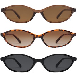 EBJDE Retro Oval Small Sunglasses for Women 90s Trendy Narrow UV Protection Y2k Trendy Sunnies Shades Sun Glasses 7