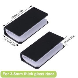 UFURMATE Non Magnetic Latch Clamp, 8Pcs Adjustable Frameless Glass Clip Magnetic Door Touch Clamp Rectangular Metal Cabinet Latch Clamps for 3-6mm Thick Glass Door (Black)