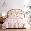 Bildenly Boho Tufted Comforter Set Queen Size Pink Heart Tufted