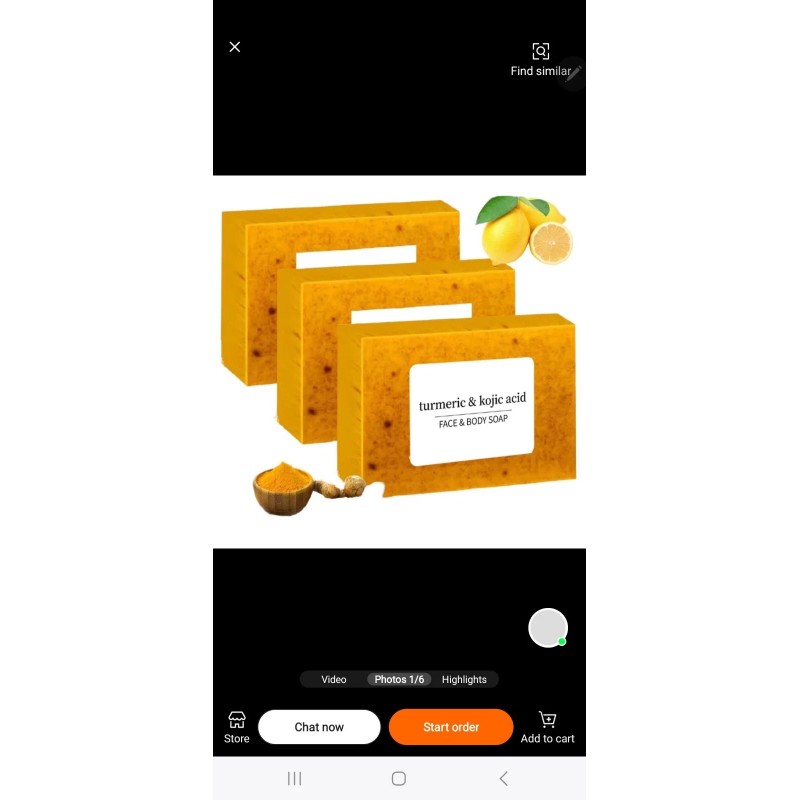 Kojic 3set/Handmade Tumeric Lemon + Kojic Acid Soap Skin Whitening