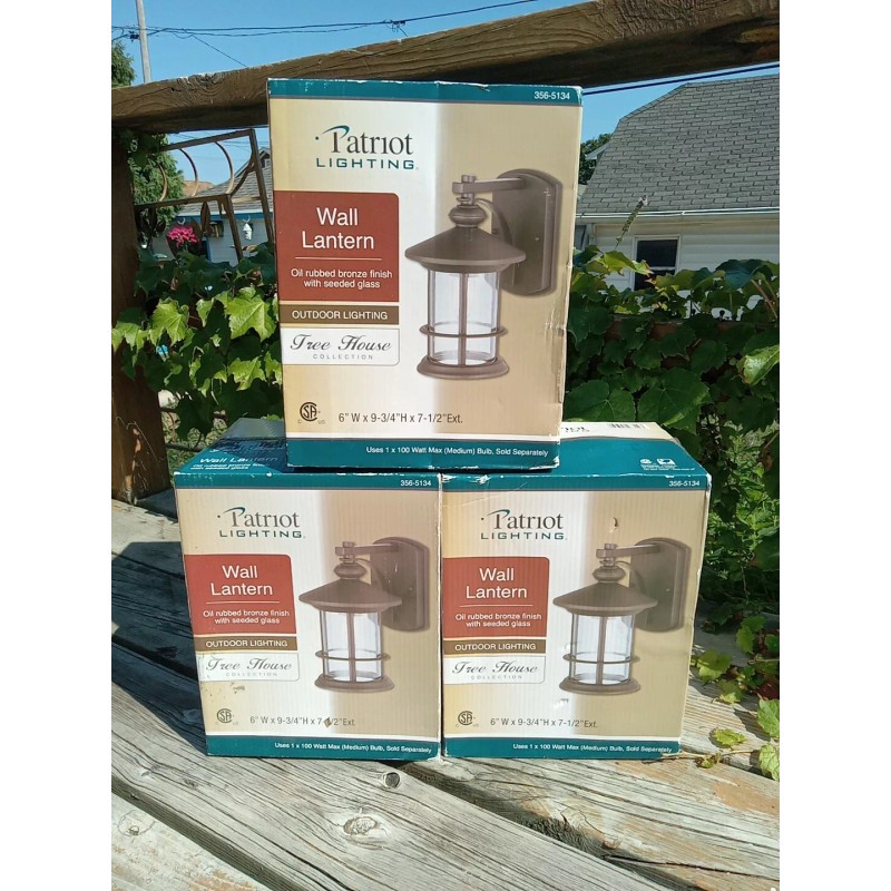 Patriot Lighting (1) Outdoor Wall Light Round Lantern Oil Rubbed