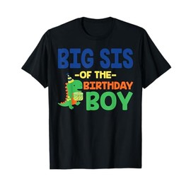Big Sis of The Birthday For Boy Saurus Rex Dinosaur Party T-Shirt