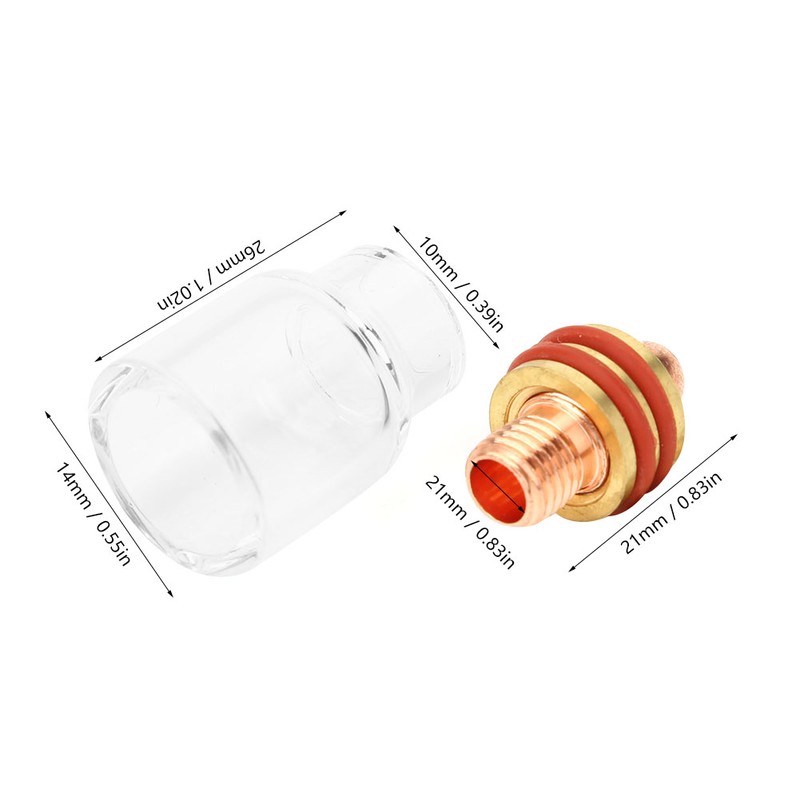 TIG-9/20 Welding Torch Gas Lens Collet Glass Cup Kit for