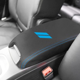 YOSRTER Center Console Armrest Cover for Dodge Journey Accessories 2011-2018 2019 2020 Anti-Scratch Leather Center Armrest Box for Dodge Journey Interior Accessories (Blue Stitches)