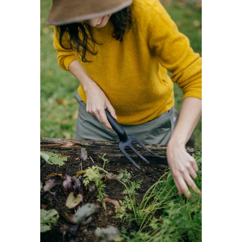 Fiskars Planting Fork with 3 prongs, Length: 28 cm, Glass