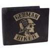 Spaß Kostet Men's Wallet German Biker Skull Leather with Engraving,
