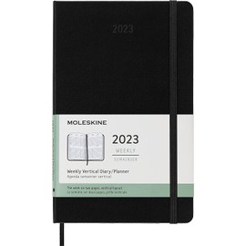 Moleskine Weekly Planner 2023, 12-Month Weekly Diary with Vertical Layout, Weekly Vertical Planner, Hard Cover, Large Size 13 x 21 cm, Colour Black