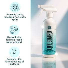 LifeGuard Home Ceramic Spray – Hydrophobic Ceramic Coating for Homes - Repels Dirt, Water, Fingerprints & Grime – Scratch & Stain Resistant – Lasts 6 Months – Made in USA