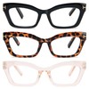 KoKoBin 3 Pack Retro Square Oprah Style Reading Glasses for