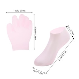 ORFOFE 2pairs Elastic Moisturizing Gloves and Socks Set Overnight Spa Socks for Women Men Antislip Honeycomb Bottom Hand and Foot Care