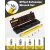 XKONE Offset Extension Wrench Set,15.4" Offset Extension Wrench with 1/4",3/8",1/2"
