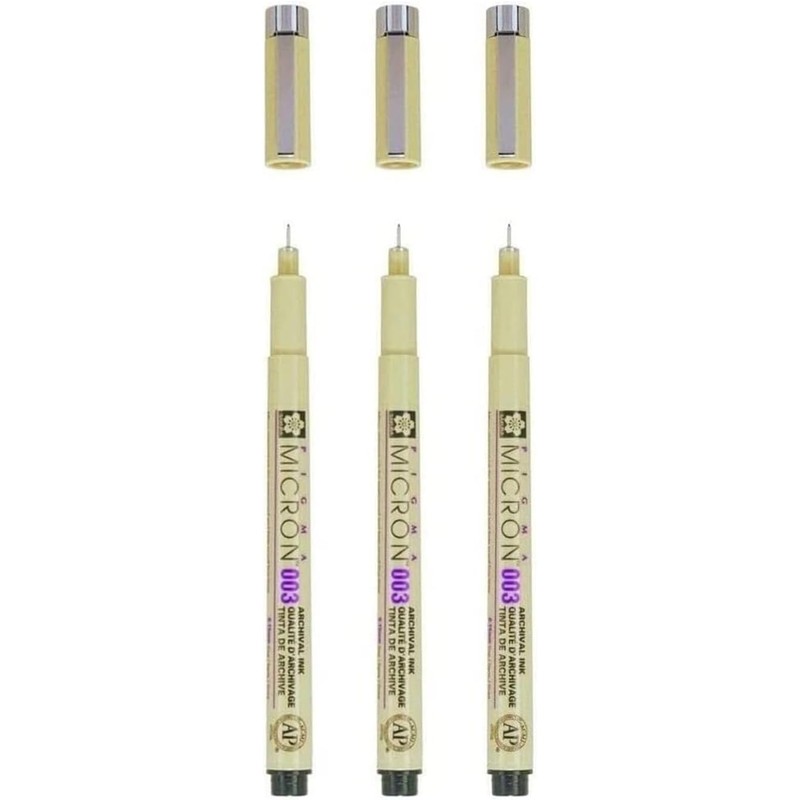Pigma Mirron Sakura Black 003 - Set of 3 and