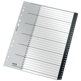 Leitz Register mit 31 Taben, 1-31, Extrabreit, Umweltfreundlich, CO2-kompensiert, Recycle-Serie, Schwarz, 12180000