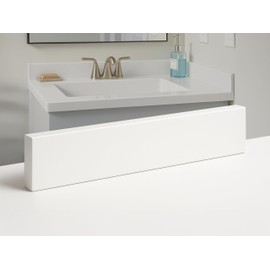 Threshold.shop Bathroom Vanity Sink Backsplash and Sidesplash (Super White Engineered Marble, 4" x 22")
