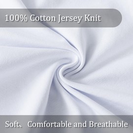 WhatsBedding Standard Jersey Knit Pillowcases Set of 2, 100% Cotton Bed Pillow Cases Standard Size with Zipper, Soft and Breathable, 20×26 inches White