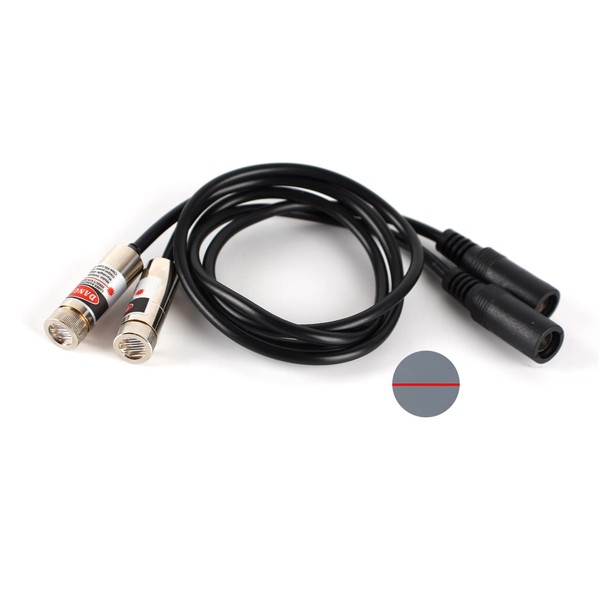 Red line Laser Module, Industrial Laser Module, Adjustable Focus, line Length 19.7″ DC Plug Diameter (line-2pack)