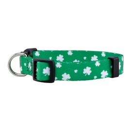 Native Pup St Patricks Dog Collar- Saint Patrick Green Shamrock Pet Collars- St. Patrick’s Lucky Irish- Cute Boy Girl Puppy Gift- Adjustable for Small, Medium, Large Breeds (Lucky Shamrock, Small)