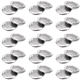 GVPOELR Pack of 30 Stainless Steel Ventilation Grille, 35 mm Stainless Steel Ventilation Hole with Round Mesh Net, Round Ventilation Grille, Stainless Steel Ventilation Hole, for Cupboard, Bookcase,