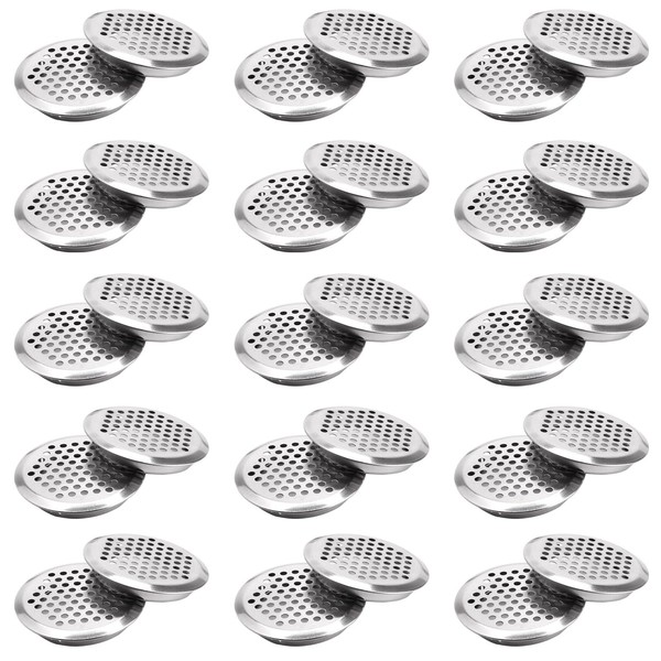 GVPOELR Pack of 30 Stainless Steel Ventilation Grille, 35 mm