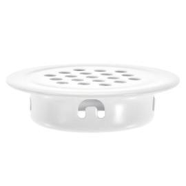 sourcing map Round Air Vents, Fit 1.14" Dia. Hole, Flat Circle Mesh Airflow Louver for Kitchen Cabinet Shoebox Wardrobe, Stainless Steel, White Pack of 5