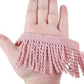 HedongHexi Curtain Fringes Bullion Fringe Trim 5/10 Yard x 2.5 Inches Fabric Trims Sewing DIY Decoration for Curtain Sofa Clothes Pink