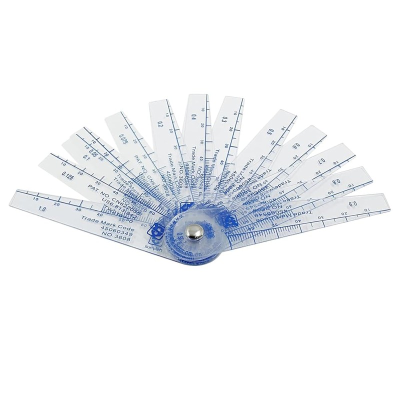 Tebbomp Plastic Feeler Gauge 0.05-1mm Thickness Measuring Tools 13 in