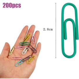200 PCS Paper Clips, Colored Pastel Paperclips with Assorted Colors for Office School Document Organizing Paperwork Office School and Personal Use (1.1Inch Multicolored)