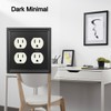 OKAWYC Black Luca Metal Wall Plate, 2-Gang Double Duplex Outlet