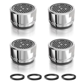 Tap Attachment, Tap Strainer, Strainer for Tap, Aerator, Tap Strainer Insert Male Thread, Pack of 4, Very Water-Saving Aerator M24, Insert with Stainless Steel, for Taps (Silver)