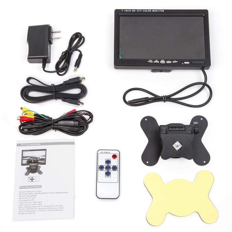 Yasoca 7 Inch Monitor HDMI - 1024x600 HD TFT LCD