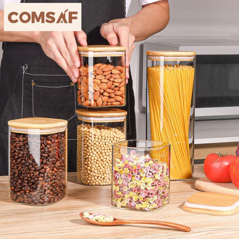 ComSaf Food Storage Containers with Airtight Lids Set of 6,