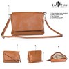 LiaTalia Womens Cross-Body Messenger Style Real Leather Adjustable Shoulder Strap