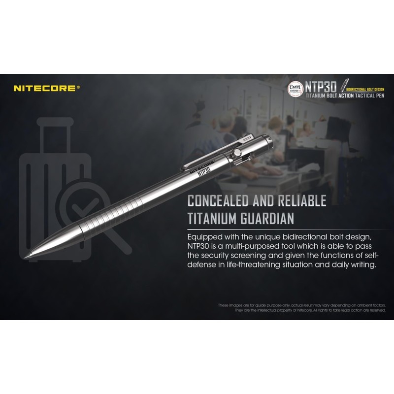 Nitecore NCNTP30 Bolt Action Tactical Pen, Grey