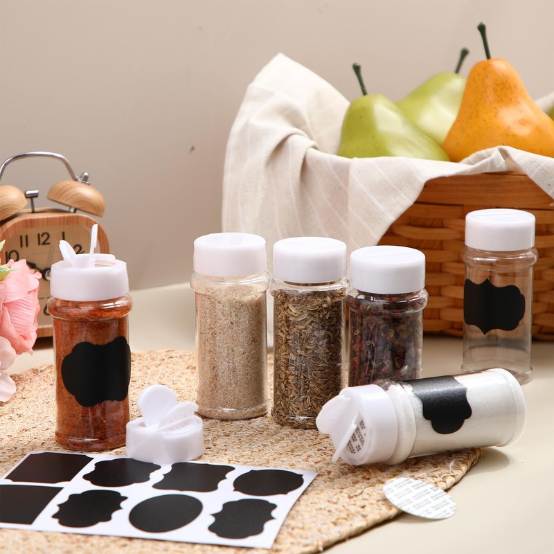 Eccliy 36 Pack 3 oz Clear Plastic Spice Jars with