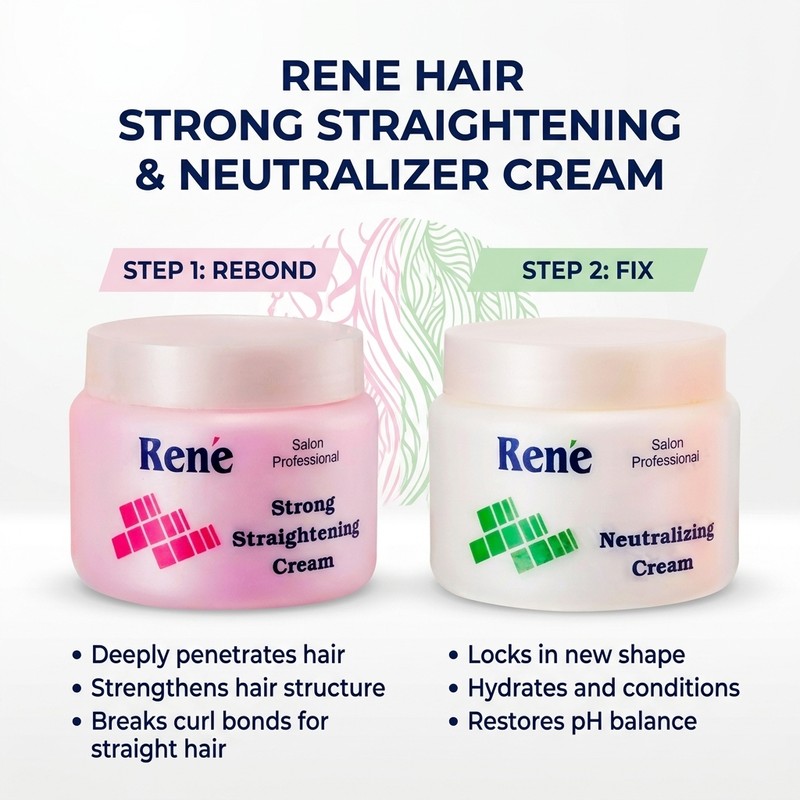 Rene [BUNDLE DEAL]Rene Hair Strong Straightening & Neutralizer Cream (500mlx2)