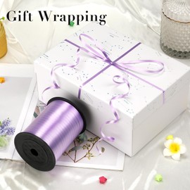 OMISELIO Purple Curling Ribbon - 500 Yard Lavender Curly Ribbon for Gift Wrapping, Balloons, Parties