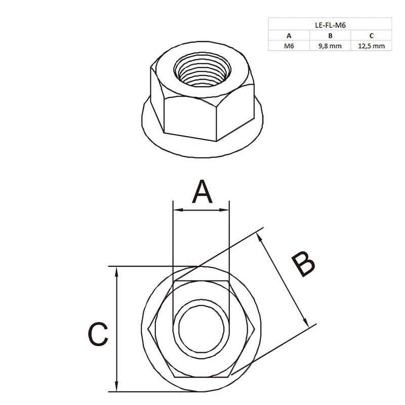 Hammer Screw T-Screw M6 16 mm Slot 8 for Aluminium