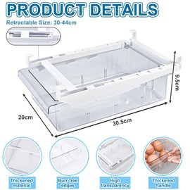 CAREDGO Ausziehbare Kühlschrank Schubladen Organizer Kühlschrank Aufbewahrungsbox Kühlschrankbox Schublade Durchsichtig Schubladen Ordnungssystem Kühlschrank Behälter mit Griff für Gemüse Obst