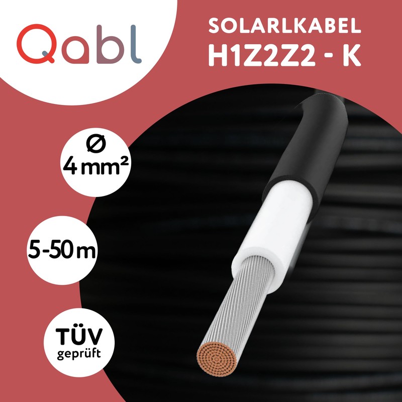 Qabl Solar Cable 4 mm² 5 m Black - Solar