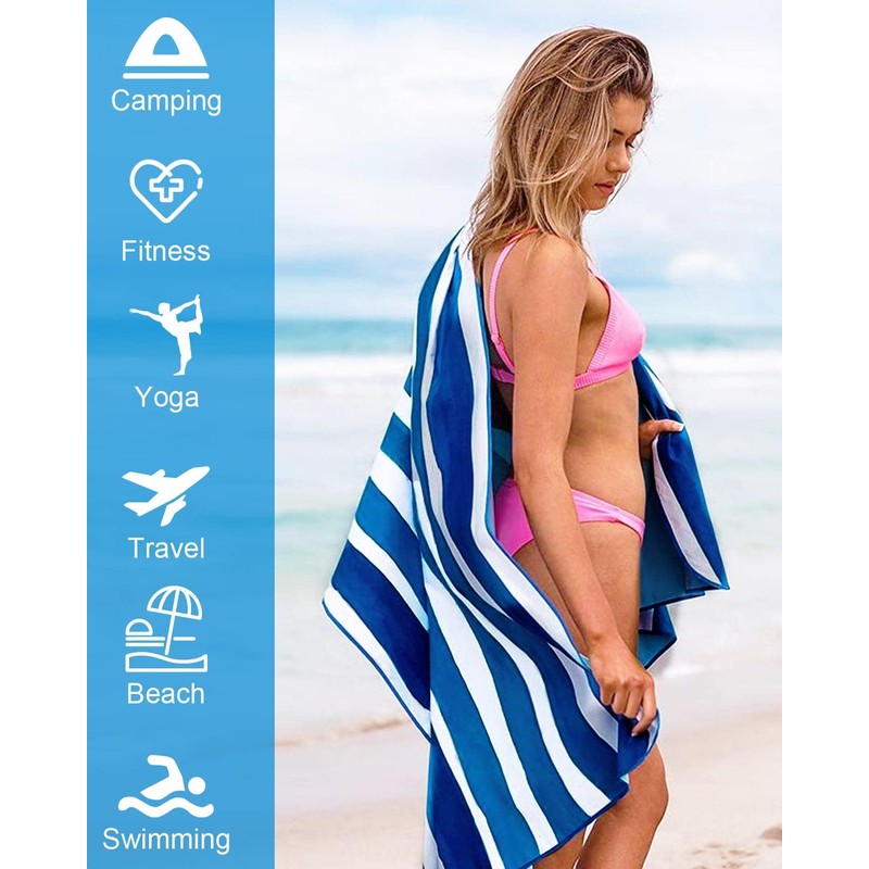 Victoper Microfiber Beach Towel d Rapid Drying Sand Free Soft