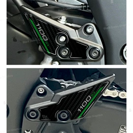 3D Resin Stickers Protectors Compatible with Kawasaki Ninja 1100 SX 2025 Emerald Blazed Green (Heel Protector)
