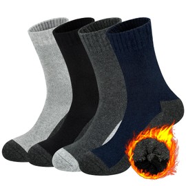 Beaulov 4 Pairs Thermal Socks for Men Thick Merino Wool Socks Warm Winter Work Socks Super Soft Causal Socks Mens Premium Hiking Walking Trekking Socks