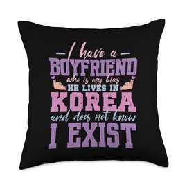 Funny Kpop Boyfriend South Korean K-drama Korea Kpop Lovers Throw Pillow
