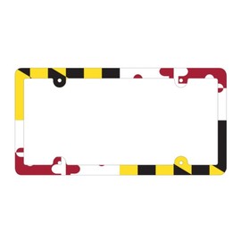 Maryland Flag Plastic License Plate Frame 6" x 12" Made in USA (One Size fits Most)