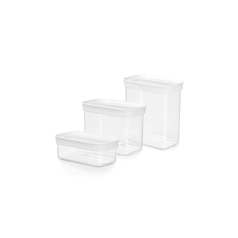 Emsa N11427 Optima 3-Piece Dry Storage Container Set, 0.45/1/1.6 Litres,