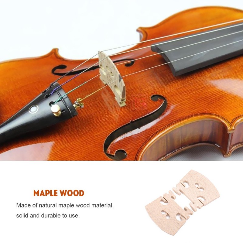 Dilwe 5Pcs Violin Bridges, Maple Wood Violin Bridges for 4/4