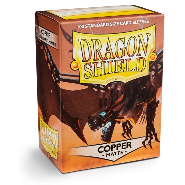 Dragon Shield Standard Size Sleeves – Matte Copper 100CT - Card Sleeves are Smooth & Tough - Compatible with Pokemon, Yugioh, & Magic The Gathering Card Sleeves – MTG, TCG, OCG