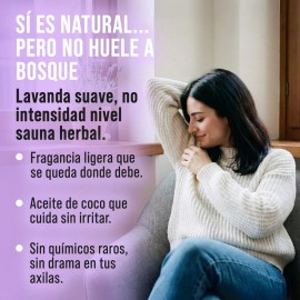 Desodorante Natural Coco Mujer 50g Beauty Freedom Aluminio Apto Piel Sensible Aroma Lavanda Formato Crema Diario Niñas Mujeres Aceite Orgá