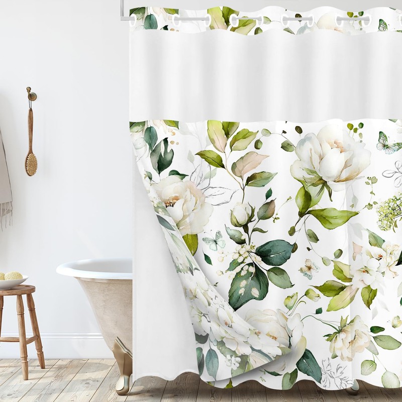 Tititex No Hooks Snap in Liner Blooming Bright White Floral