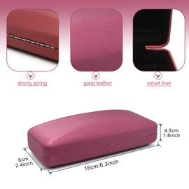 SMARTTOP Eyeglass Case, Sunglasses Glasses Case Hard Shell With Cleaning Cloth, Portable PU leather Lightweight Eye glass Carry Case (burgundy)